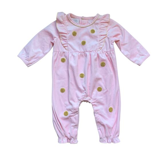Mud Pie Gold Dot Pink One Piece *never worn* - Picture 1 of 8
